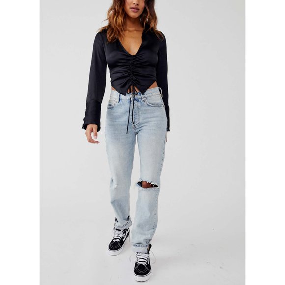 🎉LAST CHANCE🎉 NWT Free People Aurora Blouse / Black - Picture 5 of 6